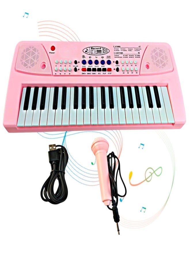 SARASI Kids Keyboard Piano, 37 Keys Piano Keyboard with Power Option, Musical Toy (37 Keys &8 Tones, 8 Rhythms 4 Percussion) [Pack of: 1, Pink] - Image 5